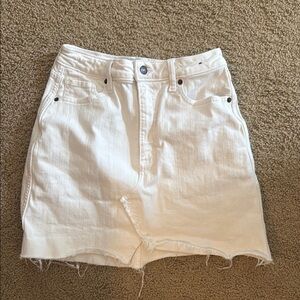 Abercrombie & Fitch White Skorts with Frayed Hem